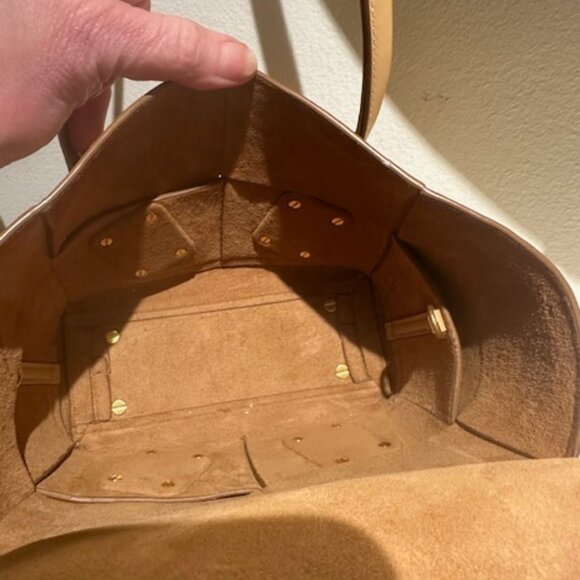 Bottega Veneta Intrecciato Mini Arco Calfskin Leather Tote Almond - Picture 10 of 16